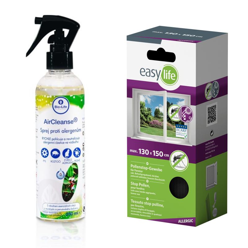 Balíček při pylové alergii - AirCleanse + síť proti pylu Easy Life antracitová